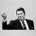 Reagan flipping the bird